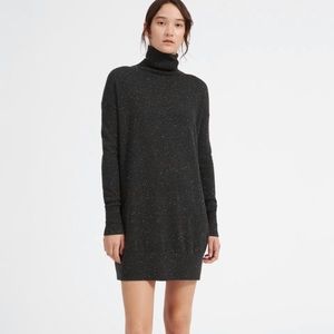 Everlane cashmere turtleneck mini dress, grey speckle